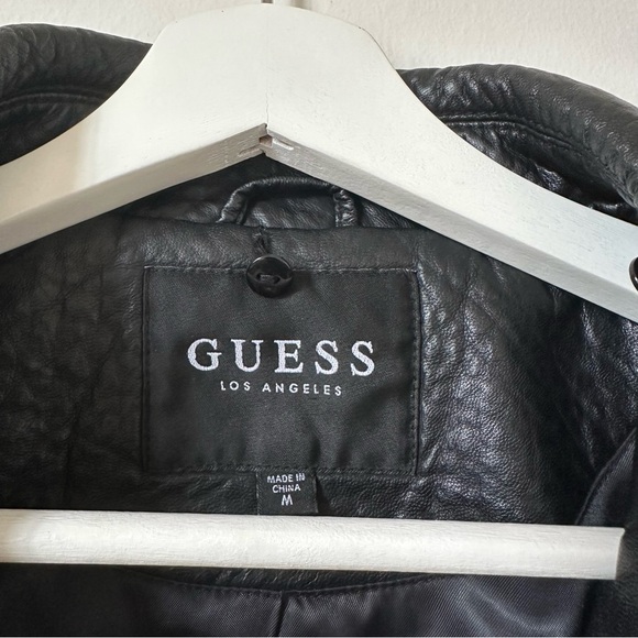 Guess Moto Jacket Faux Leather in Black Size M - Picture 9 of 10